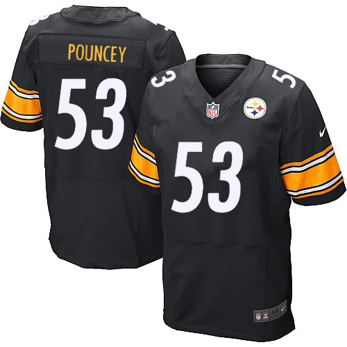 Men's Elite Maurkice Pouncey Nike Jersey Black Home - #53 NFL Pittsburgh Steelers